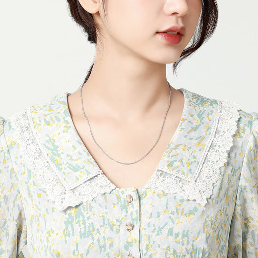 Mengjinyuan Platinum Necklace PT950 Sweetheart's Love Platinum Clavicle Chain Sweater Chain as a Gift for Girlfriend Chain Length 48cm Weight Approximately 7.25g