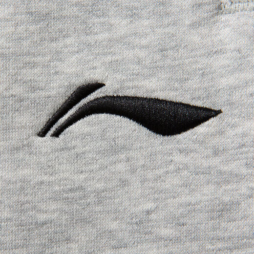 Li Ning sports trousers men's sweatpants knitted running trousers men's loose cinch leg casual sports pants flower gray coin gray (plus velvet) 2XL