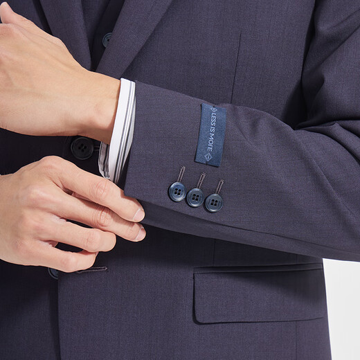 Lilang Youth Business Men's Wear Striped Dark Texture Suit Men's TR Blended Easy-Care Formal Three-piece Suit Dark Blue (1SA) 165A