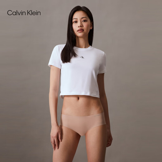 Нижнее белье Calvin Klein для женщин с двумя становящимися CK без маркировки хлопковой промежности против Pinch Hip Half Boxer Boxer для женщин QP1049O 6xy Space Black/Meat Color 2 S