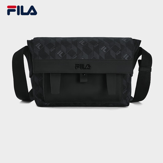 Fila [Black Warrior] Fila Crossbody Bag Sac masculin 2025 AUTOMNE NOUVELLE VIEUX FLOORS LETUILLE LECTURE EAU-REPELLANTE SAGLE SPILERY SLIPERY en noir - BK XS