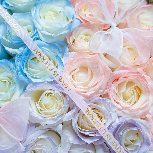 Baihuaguan Flowers Crushed Ice Blue Rose Bouquet Real Flowers Gypsophila New Year's Birthday Gift for Girlfriend Same-City Delivery Pure Desire Daughter 33 Flowers |dy160