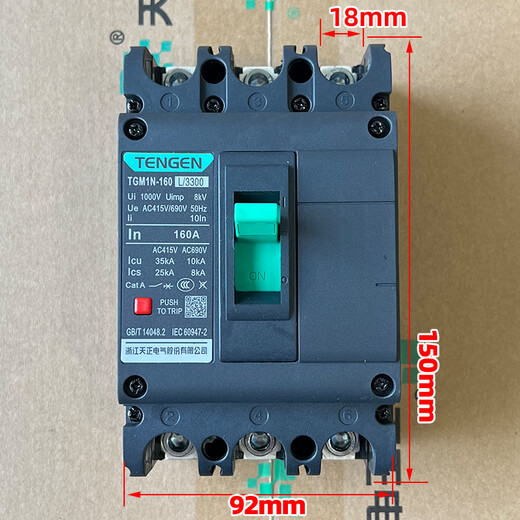 天正电气TENGENTGM1N塑壳断路器总闸开关100A12250A400A63 TGM1N-320L/3300320A