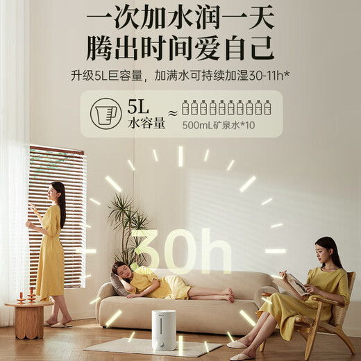 Bear silver ion antibacterial humidifier household large fog volume bedroom baby soft air air conditioner humidifier office desktop small state subsidy JSQ-Z50G2