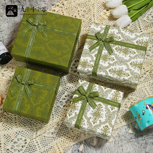 Jiuqiangu gift box small empty box graduation season gift packaging box for classmates and teachers handbag olive green set 1181