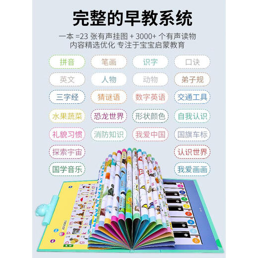 幼儿童早教机点读书小孩笔中英文画本电子书学习宝宝3岁6玩具 新款带解说充电款-点读本23页30