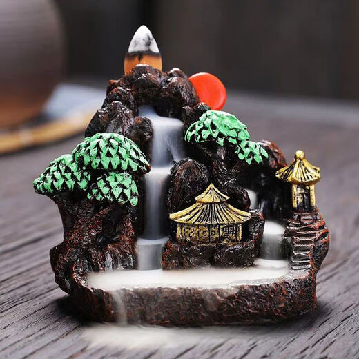 Mewai (incense burner) reverse flow incense tower incense creative ornaments aromatherapy household reverse flow incense grains toilet deodorizing incense 55 capsules + landscape lavender