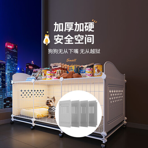 HKML dog cage for small dogs with separate toilet and separate dog villa indoor dog kennel with one bedroom, one living room and one bathroom Bichon Frize puppy cage 105*45*55 upgraded with universal wheels and top storage