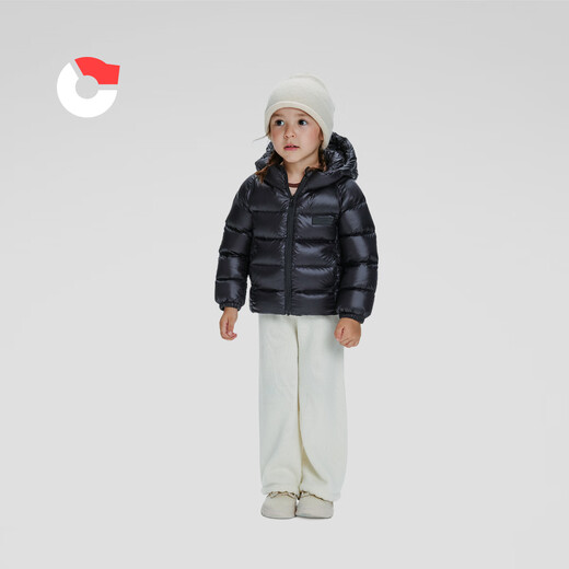 Nanny Goose Children's Down Jacke für Jungen und Mädchen Winterjacke für Babys Ultra-Licht und warme Kinderkleidung für Winterkleidung Carbon Schwarz 130