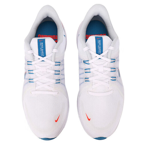 耐克（NIKE）官方男鞋春季新款运动鞋QUEST 4经典网面休闲鞋轻便缓震跑步鞋 DA1105-101/白蓝红 41