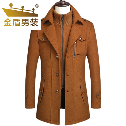 Jindun new winter style middle-aged men's woolen coat jacket casual middle-aged and elderly thickened woolen jacket daddy gray 175 recommended 115-130 Jin Jin equals 0.5 kg