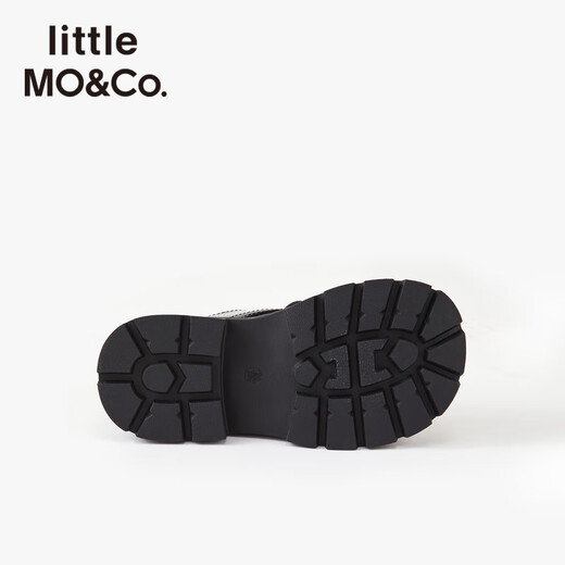 Little MO&Co. Children's Clothing 25 Spring New Style British Style Black Small Leather Shoes for Boys and Girls KBE1SHS006 Black 32 Inner Length 21cm