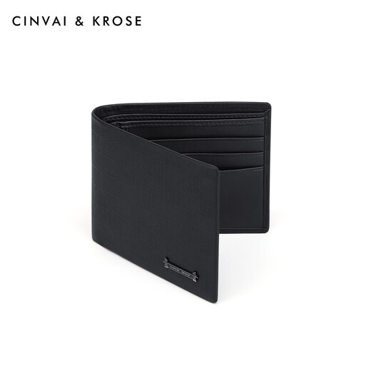 CinvaiKrose wallet men's short style new first-layer genuine leather multi-card slot cowhide wallet birthday gift for boyfriend black