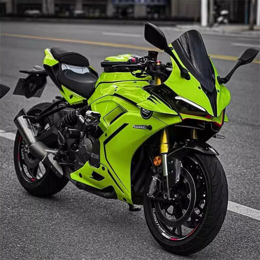 
New Qianjiang QJ race 600 four-cylinder water-cooled sports car electronic injection race 350 race 450cc heavy motorcycle party race motorcycle fluorescent green race 600 21 models with complete licenses and licenses to be registered