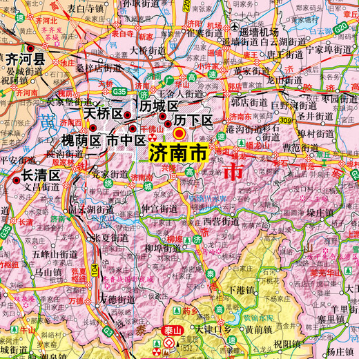 
Shandong Map HD paper version 2025 administrative region traffic topographic map 1068*749 mm