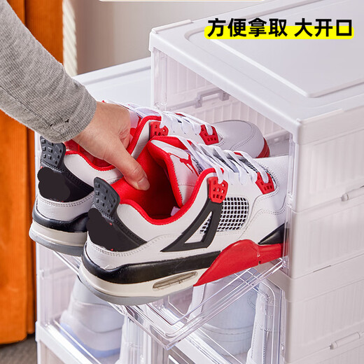 Anya shoe box installation-free shoe cabinet shoe rack door foldable storage household dust-proof plastic cabinet installation-free - white single row 6 pieces Anya shoe box installation-free shoe cabinet shoe rack door foldable storage household dust-proof plastic cabinet installation-free - white single row 6 pieces