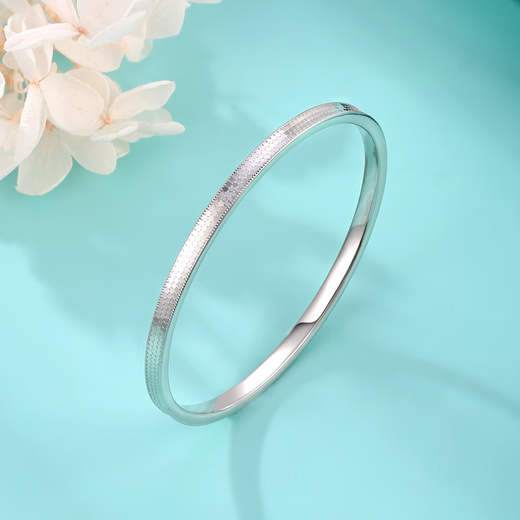 Yuan Shengfu's new PT950 high-quality fixed-mouth honeycomb platinum bracelet, genuine women's fashion platinum bracelet, 17.87 grams/inner diameter 58mm/thickness about 3.7mm
