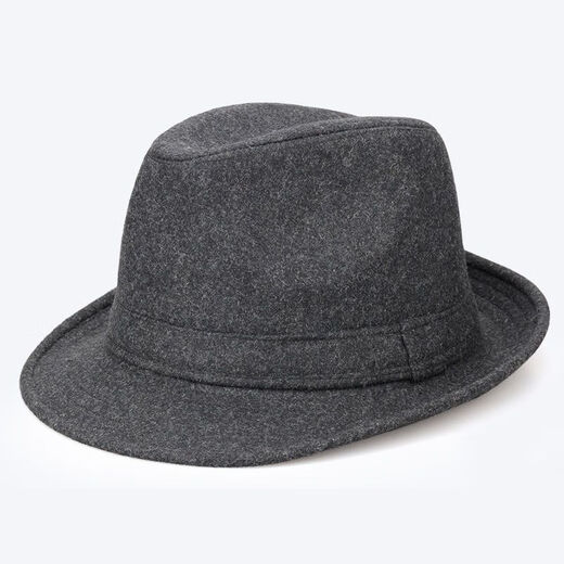 ESQTJF Hat Men's Autumn and Winter Hat Middle-aged and Elderly Jazz Hat Dad Woolen Hat British Xu Wenqiang Retro Gentleman Hat Solid Color Woolen-Black Adult Style 58cm