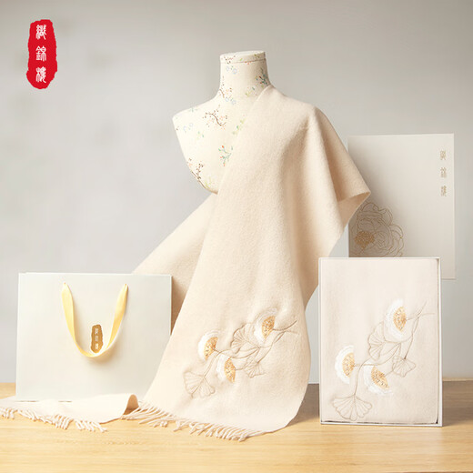 Edificio Brocade Outumn e invierno Bufanda bordada bufanda bordada para mujeres Combinada lana de lana cálida bufanda decorativa decorativa Día del maestro
