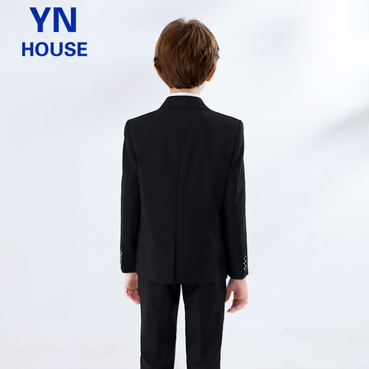 衣诺坊儿童西服套装演出服黑色西装男童主持人礼服 黑色套装  140码