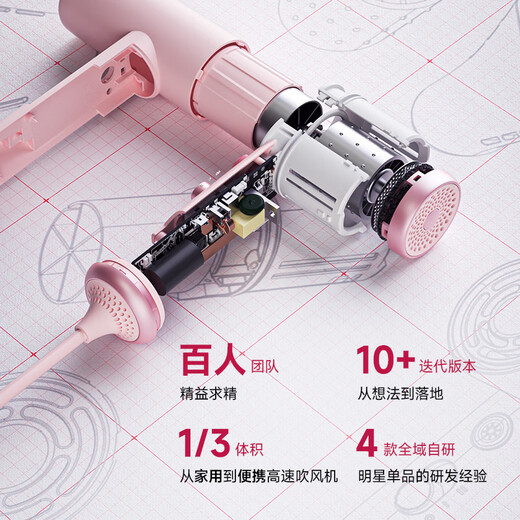 Cool Shark Super Mini Small Portable High-Speed Hair Dryer National Subsidy for Business Travel Strongly Recommends Low-Power Student Dormitory Constant Temperature Protection Hair Dryer for Girls Gifts Birthday Small Gifts Morning Mist Powder (Portable Travel)