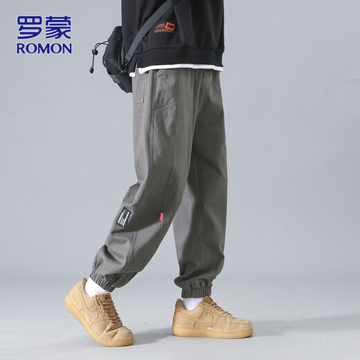 Pantalon décontracté Romon Pantalon à attachement en liberté d'été masculin