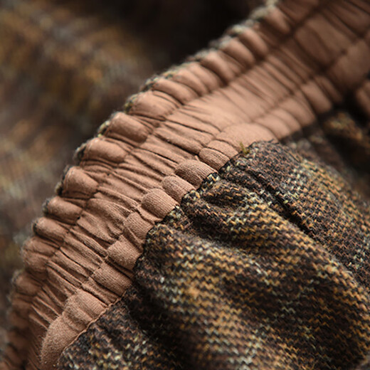 Yijinboshe Plaid Skirt Women's Autumn and Winter Warm Wool Long Skirt Women's Mid-Length Plaid Skirt Retro Heavy Industry Yarn-dyed A-Line Skirt Brown One Size