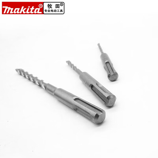Makita electric hammer drill bit round shank two grooves two pits alloy through wall impact drill bit concrete construction drill bit (round shank 10mmx260mm)
