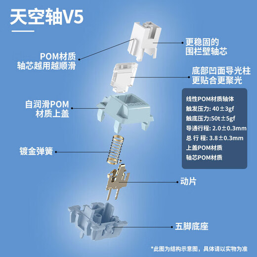 Dareu A98master/A98 master mechanical keyboard three-mode hot-swappable game Gasket adjustable structure PBT keycap axis change RGB white and - sky axis V5