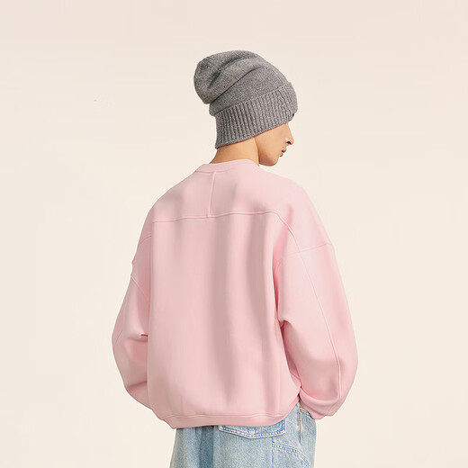 Sketch Vêtements pour hommes 2025 Printemps et d'été Nouveau cou rond Couleur de couleur solide Pullage à manches longues Silhouette lâche 9p1414970 687 Rose clair M M