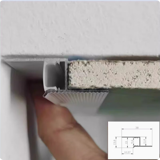 Mika Leica shadow stitching line lamp extremely narrow suspended ceiling wall washer light trough bathroom ceiling closing Z-shaped aluminum alloy profile single layer gray version (excluding light strip)