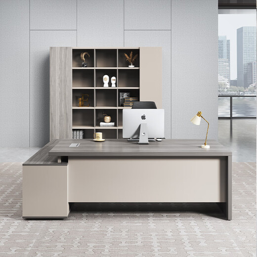 Desk Xiaobai boss desk office desk light luxury modern boss desk office furniture president office manager desk and chair combination 1.8m boss table + chair + 2.0m file cabinet