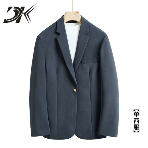 DK品牌西服套装男春秋季宽松小西装外套男潮流轻熟风男士西装整套男 杏色【西服+西裤+短袖T恤】 XL码