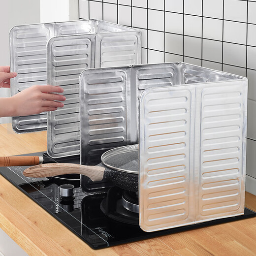 Home KATEI STORY Japanese kitchen gas stove oil baffle cooking oil barrier anti-oil splash aluminum foil heat insulation board high temperature resistant oil baffle oil baffle 4 pieces