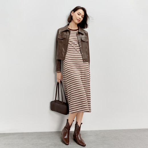 Chandubila Autumn Comfortable Casual Lapel Decorative Flap Bag Loose Short PU Leather Jacket