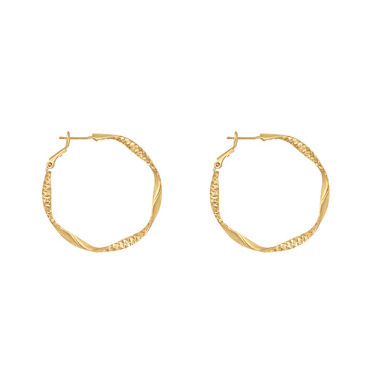 Nilan Fat Dong Lai's same style 18K gold large hoop earrings large hoop women's light luxury fashion niche design gold/925 white gold needles