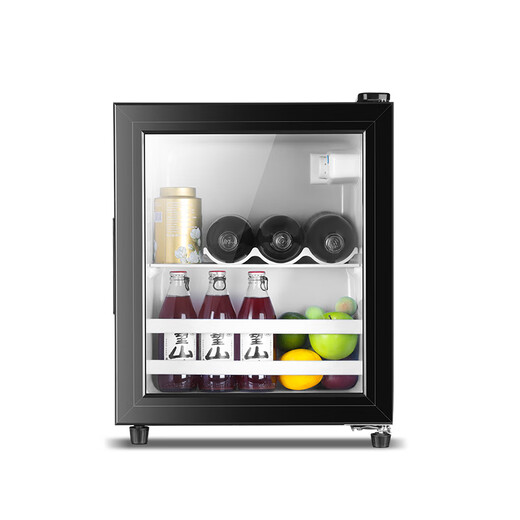 CHIGO ice bar refrigerator home thermostatic wine cabinet mini single-door office transparent glass preservation cabinet tea beverage cabinet small refrigerator first-class energy efficiency 50L refrigeration preservation + white light