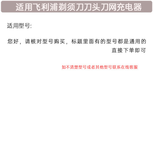 ZDCP适用飞利浦剃须刀3000series配件S3883 S3881 S3885 S3882刀头刀片网卡扣架固定环充电器线收纳盒 5V 充电头