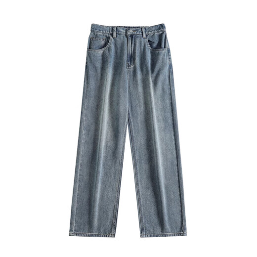 
FOG SKY American retro jeans men's summer trendy brand straight-leg pants loose casual wide-leg pants men XY-NZK8374 blue XL (recommended 130-145 Jin [Jin equals 0.5 kg])