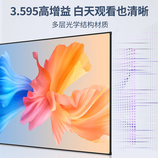 柏莱抗光投影幕布壁挂高清家用 一体式画框幕布投影仪幕布屏幕 家庭影院电视金属墙面投影布幕布 白色软幕【自行安装】 16:9 200英寸【散装发货，需定制】