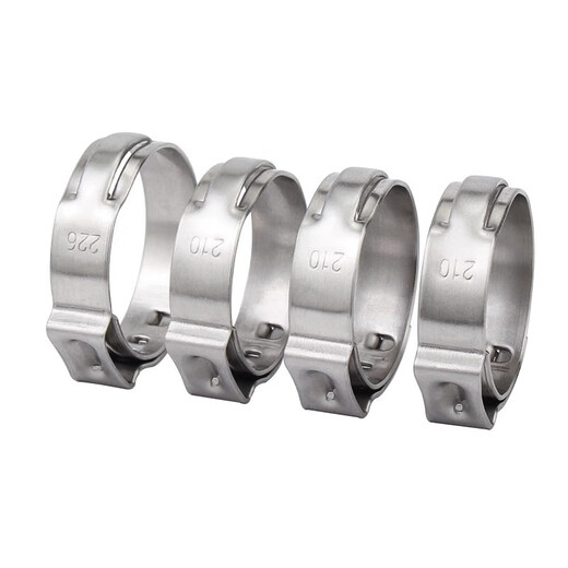 Jinchao 304 stainless steel single-ear stepless clamp strong clamp pipe clamp water pipe clamp fastening hose clamp oil pipe buckle 5.3-6.5mm (10 pieces)