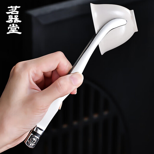 Mingqitang Shield Damascus Steel Tea Clamp Thickened High-end Copper Tea Tweezers Tea Cup Clamp Kung Fu Tea Set Accessories Shield Brass Plum Blossom Tea Clip