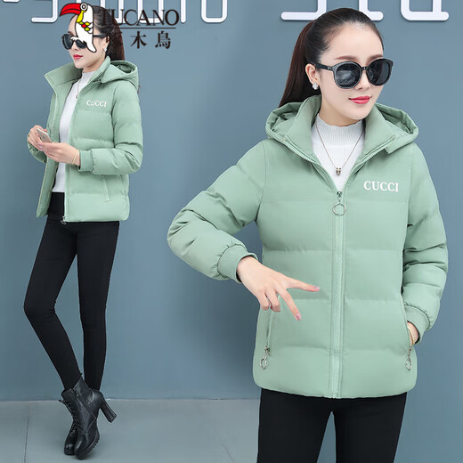 啄木鸟女士羽绒棉服女短款2025年冬季新款冬小棉袄冬装外套加厚棉衣女装 DLP9925黑色(单面穿)帽子可拆加（新年红火） XL 【推荐105-115斤左右】（新年红火）