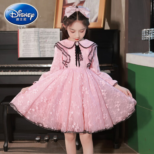 Disney (Disney) Vestido para niñas Princesa Vestido de princesa de verano Caballa de niña Little Falda Summer Wear 2024 New Children's Clothing Girls 2601 Pink 160cm (160 cm)