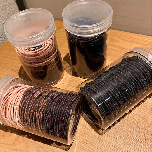 Morning color rubber band headband 100 pieces hair rope hair tie high elastic rubber band hair holder black