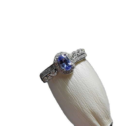 Henglijia natural tanzanite ring 925 silver ring tanzanite blue facet clean body fire color good sapphire ring TS031