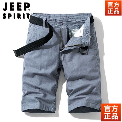 JEEP SPIRIT纯棉短裤男士夏季六分裤工装马裤运动休闲裤中青年薄款休闲裤男潮 17152-军绿色 28