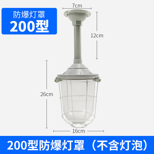 National standard LED explosion-proof lamp IICT6 warehouse factory explosion-proof lampshade gas station workshop factory special lighting lamp 200 die-cast high cover-Light cover-free light source
