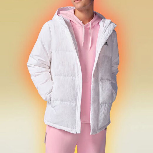 Adidas down jacket men's new winter sports and casual windproof clothing outdoor thickened warm down jacket IZ4884 white S
