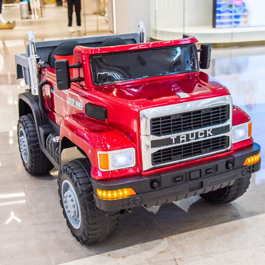 
Xiaogazi children's electric truck with remote control, children's four-wheel truck, baby toy truck, can be seated for New Year's gift, painted black + 12A battery + leather seat + electric G